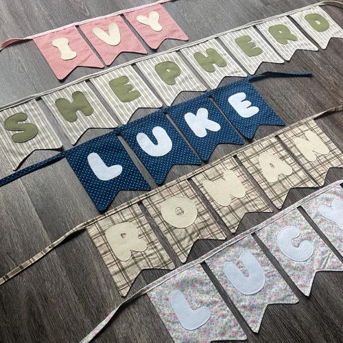 Personalized Fabric Banner Bunting - Nursery decor, special occasion, birthday, baby shower and more
