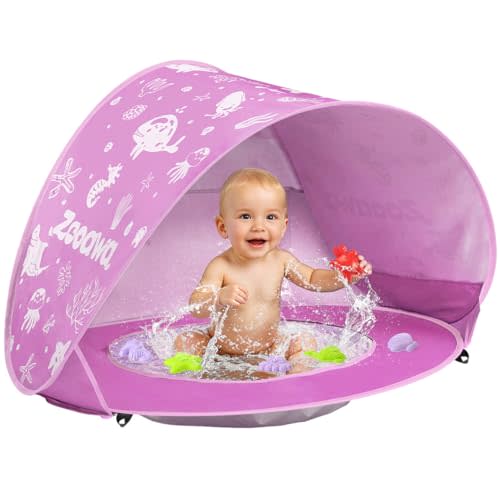 Baby Beach Tent with Pool, Pop Up Beach Tent Sun Shade for Infant | Portable Sun Shelter Pool UV Protection Baby Beaches Essentials with Beach Sand Toys Set for Toddlers Outdoor