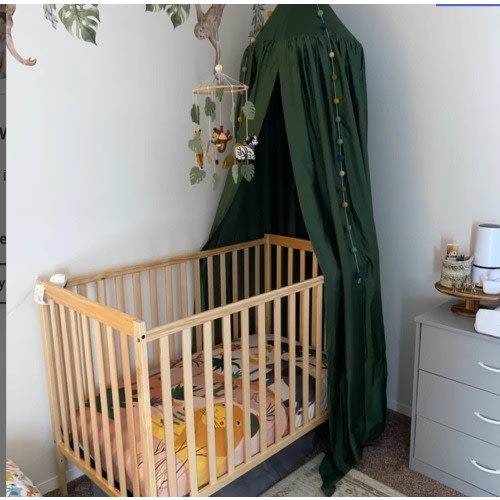 Organic Cotton Dark Green Canopy | Baby Room & Kids Corner Decor