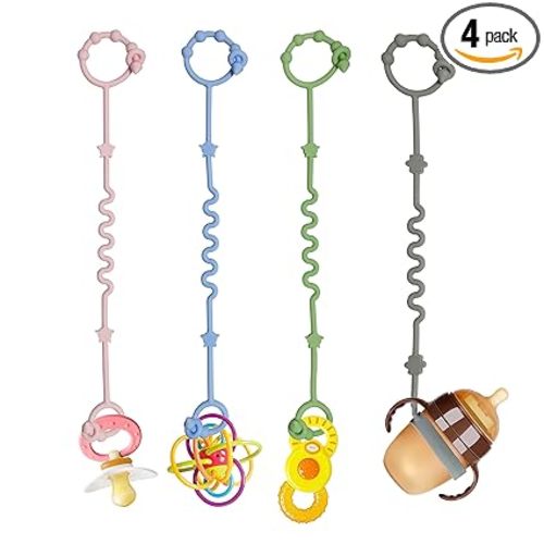 Toy Straps for Baby,RTMOK Silicone Setpacifier Clip,Applies to Car Seat Toy,Teether Toy,High Chair,Stroller Accessories,Baby Toy Clips,Cribs,Rocking Chair