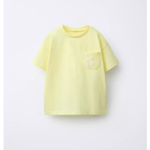 EMBROIDERED POCKET T-SHIRT - Yellow | ZARA United States