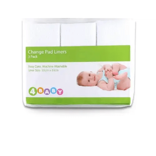 4Baby Change Pad Liner White 3 Pack | Baby Bunting AU