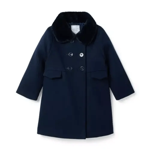 Girl Echo Blue The Luxe Collar Coat by Janie and Jack