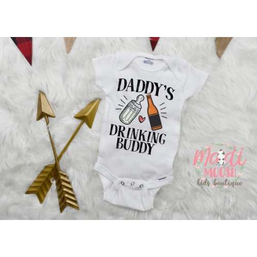 Daddy's Drinking Buddy Onesies® Bodysuit   | Baby Shower Gift | Baby Onesie | Baby Boy Onesie | Dad Gift Bodysuit  | Baby Bodysuit 
        , 
                    Short Sleeve
                , 
                    6 Month Bodysuit