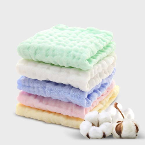 Baby Washcloths Muslin Cotton Baby Face Towels 5 Pack Wash Cloths Soft on Sensitive Skin Absorbent for Boys & Girls 10x10 inches