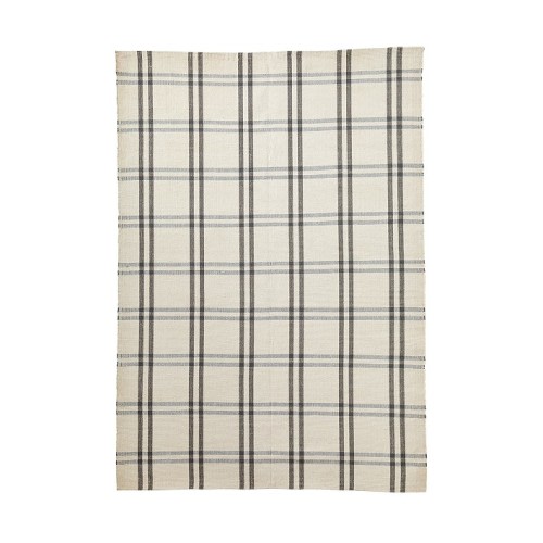 Woven Plaid Cotton Wool Blend Rug