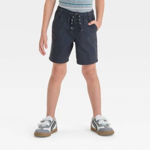 Toddler Boys' Pull-On Woven Shorts - Cat & Jack™ Charcoal Gray 18M: 100% Cotton, Midweight Twill, Flexible Drawstring