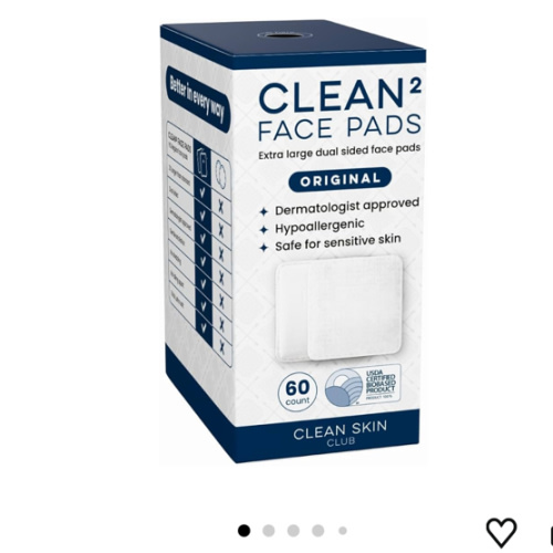 Clean Skin Club Clean² Pads 2.0 [New & Improved Edges] Guaranteed Not to Shed & Tear Face Pads, Unique Triple Layers, Textured & Ultra Soft Side, Organic Disposable Cotton, Pair with Makeup Remover