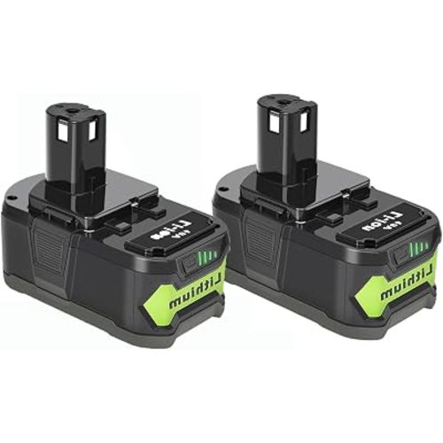2Pack Upgrade High Capacity Replacement for Ryobi 18V Battery P108 P104 P105 P102 P103 P122 P109 Compatible with Ryobi 18V ONE+ System Cordless Power Tools,Battery Capacity Output 6.0Ah
