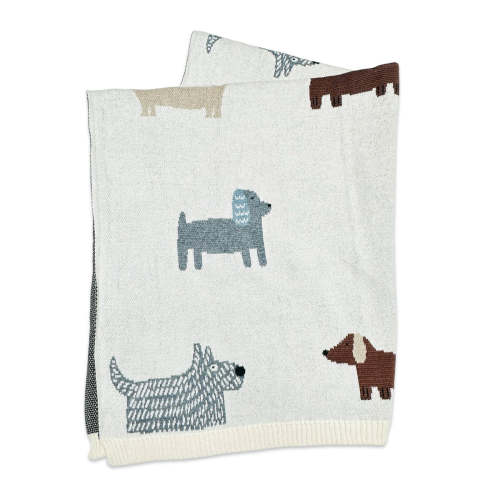 Organic Cotton Knit Baby Blanket - Puppy Pals | Freshie & Zero
