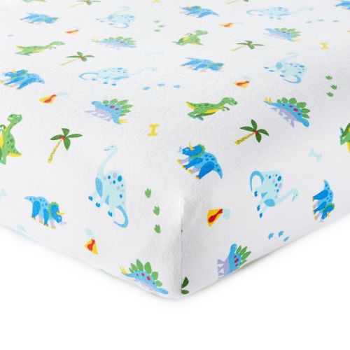 Wildkin Kids 100% Cotton Flannel Fitted Crib Sheet (jurassic Dinosaurs)