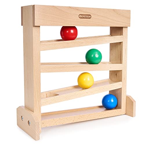 Montessori Ball Drop Toy, Wooden Ball Tracker, Early Developmental Pound Toys for Toddlers for 1-3 Year Old, Boys Girls Baby Birthday Gift