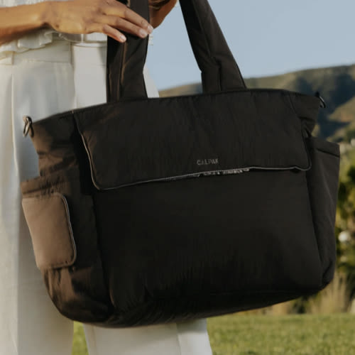 Diaper Tote Bag with Laptop Sleeve - BLACK