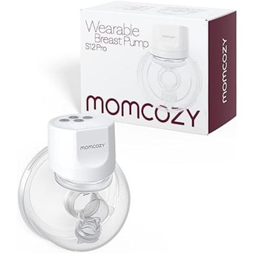 Momcozy Hands-Free Breast Pump S12 Pro Wearable, Double Wireless Pump with Comfortable DoubleFit Flange, 3 Modes & 9 Levels Electric Pump Portable, 24mm, 1 Pack