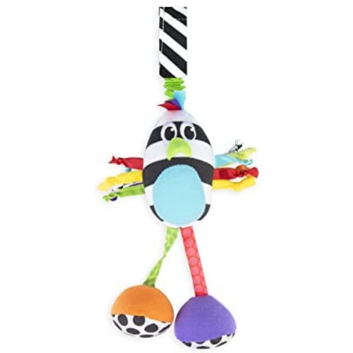 Sassy Boppin’ Birdie | Developmental Plush Toy for Early Learning | High Contrast | Attaches to Baby Gear for Travel | for Ages Newborn and Up (80660)