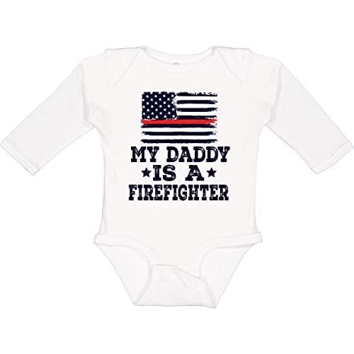 inktastic Fireman Daddy Is a Firefighter Long Sleeve Creeper