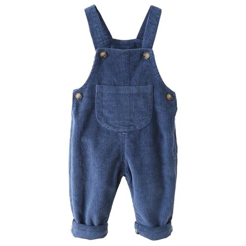 Happy Cherry Infant Baby Boy Girl Corduroy Overalls Romper Adjustable Button Suspender Big Pants Plain Romper Outfit Clothes