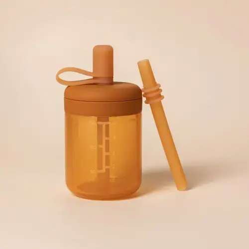Silicone Training Cup with Straw