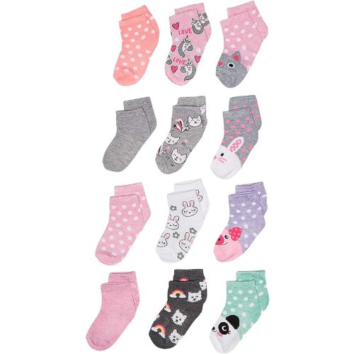Cherokee Baby Girls' 12 Pack Shorty Ankle Socks