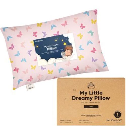 KeaBabies Mini Toddler Pillow with Pillowcase, 9x13 Small Pillow for Toddler, Soft Kids Pillow for Sleeping, Travel, Age 2-4 (Flutter)