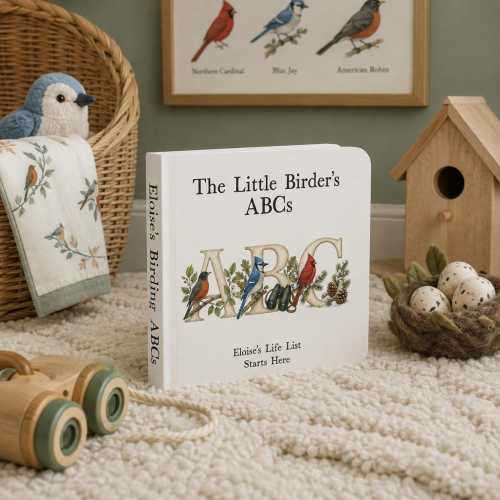 Personalized Baby Bird Book | Birding ABC Book for Kids | Baby Shower Gift for Bird Lovers | Custom Baby Name Book | Nature Nursery Gift