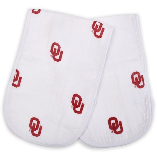 Oklahoma Sooners Three Little Anchors Infant 2-Pack Muslin Burp Cloth Set