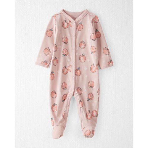 Baby Organic Cotton Sleep & Play Pajamas in Peach Print - Little Planet | Carter's