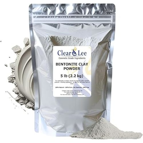 ClearLee Bentonite Clay Cosmetic Grade Powder - 100% Pure Natural Powder - Indian Clay - Great For Skin Detox, Rejuvenation, and More - Heal Damaged Skin - DIY Clay Face Mask (5 lb)