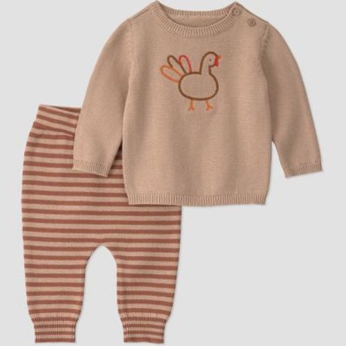 Carter's Just One You® Baby 3pc Turkey Sweater Set - Brown Newborn