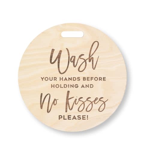 Please Do Not Touch or Kiss Baby Sign, Wood Please Do Not Touch Baby Sign, Wooden No Touching Baby Car Seat Sign or Stroller Tag, Do Not Touch Sign for Newborn Baby, New Baby Sign, New Born Sign