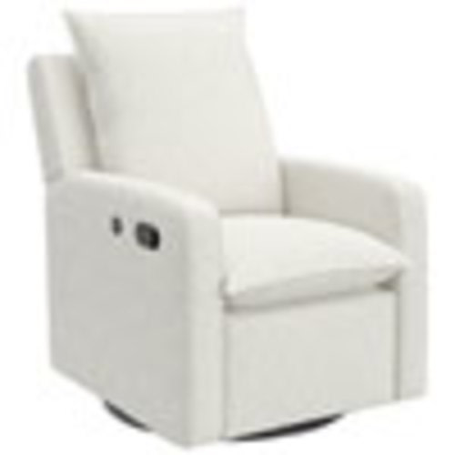 Storkcraft Timeless Recliner Glider with USB Charging Port - Ivory Boucle