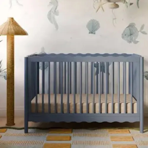 DeVinci Sammy scallop 4-in-1 crib in STRAWBERRY RED