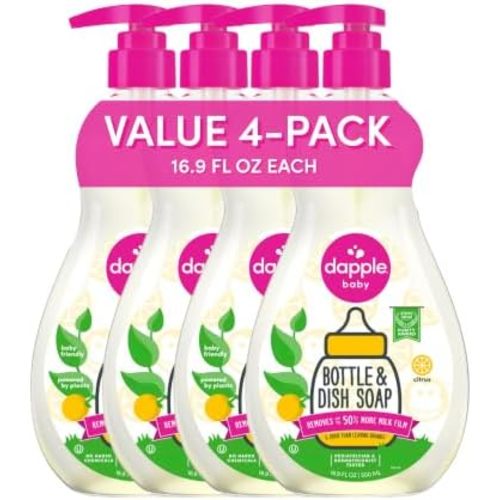 Dapple Baby - Fresh Citrus Bottle & Dish Soap - 16.9 fl oz (4 Pack)