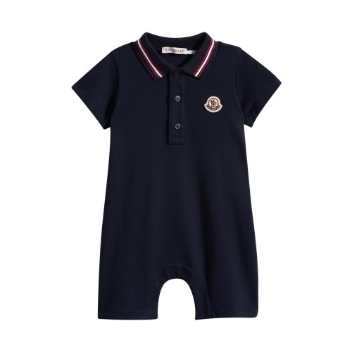 Stretch Cotton Piqué Polo Romper