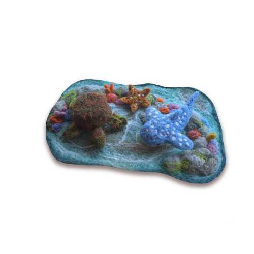 Hand-Felted Ocean Coral Reef Playset