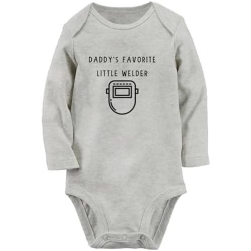 iDzn Daddy's favorite little welder Funny Romper Baby Bodysuits Newborn Infant Jumpsuits Kids Clothes Graphic Long Outfits