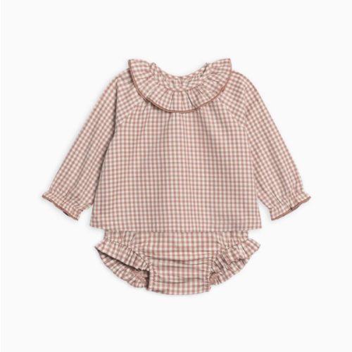 Dorothy Poplin Ruffle Collar Shirt and Bloomer Set