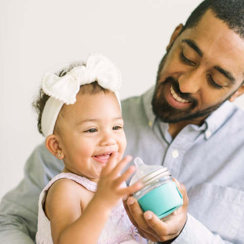 6+ Months Silicone Nipples | Glass Baby Bottles | Mason Bottle