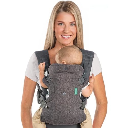 Infantino Flip 4-in-1 Baby Carrier Convertible Ergonomic, Gray