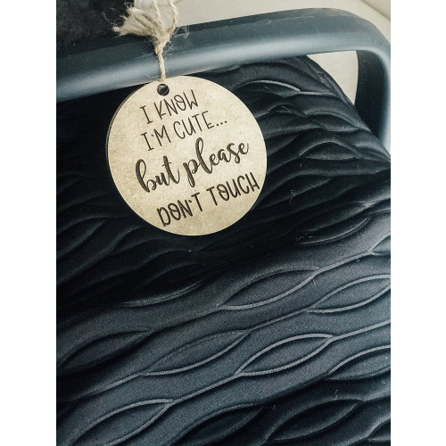 Please Don't Touch Baby Car Seat Sign, I Know I'm Cute But Please Don't Touch Stroller Tag, Baby Shower Gift, Newborn Gift, New Parents