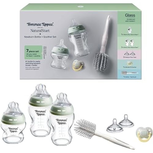 Tommee Tippee Natural Start Glass Newborn Starter Set, Anti-Colic, 0m+