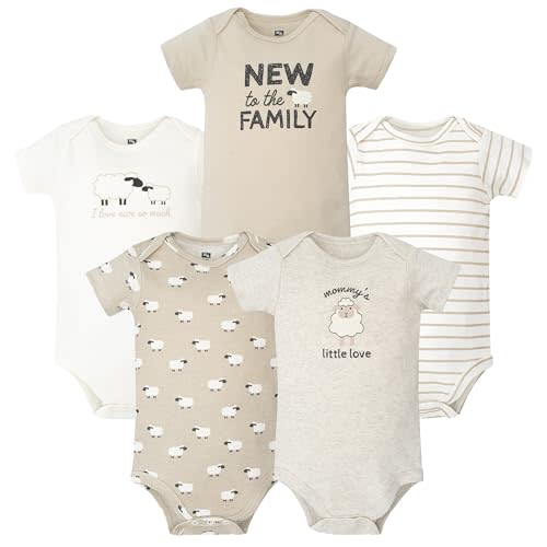 Hudson Baby Unisex Baby Cotton Bodysuits 5-Pack