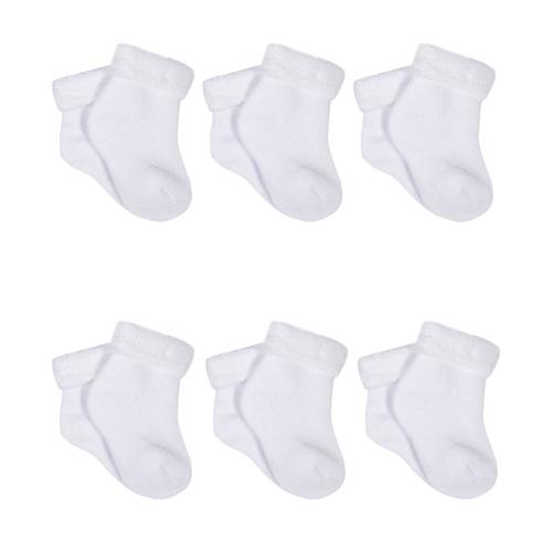 6-Pack Baby White Terry Socks