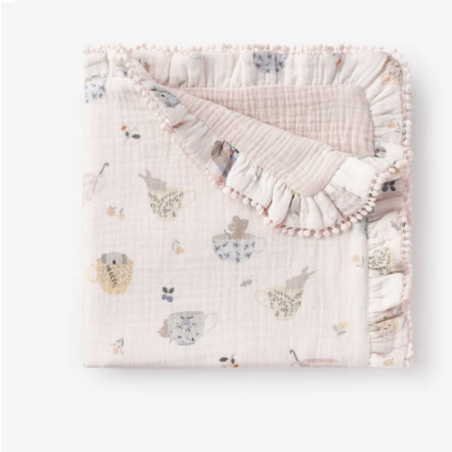 Tea Party Organic Muslin Security Blanket
