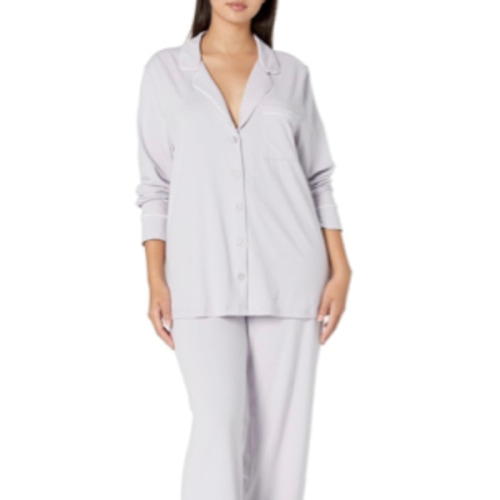 Amazon Essentials womens Cotton Modal Long-Sleeve Shirt and Full-Length Bottom Pajama Set
