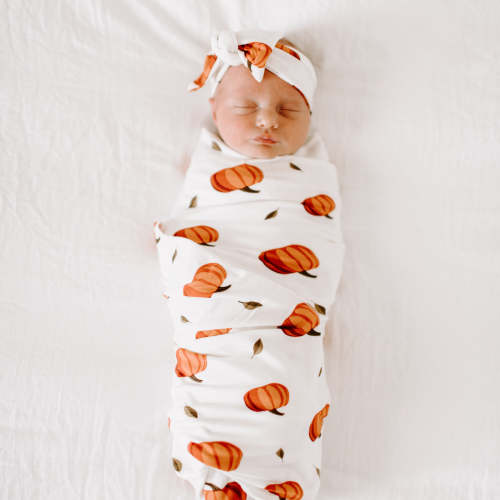 Pumpkin Swaddle Blanket & Headband Set