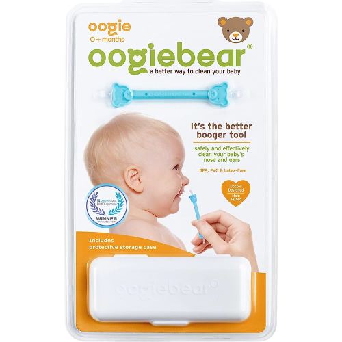 oogiebear: Baby Nose Cleaner & Ear Wax Removal Tool - Safe Booger & Earwax Removal for Newborns, Infants, Toddlers - Dual-Ended - Essential Baby Stuff, Diaper Bag Must-Have, with CASE