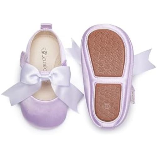 Kiderence Baby Girls Prewalker Mary Jane Flats Bowknot Princess Dress Shoes (Infant/Toddler)