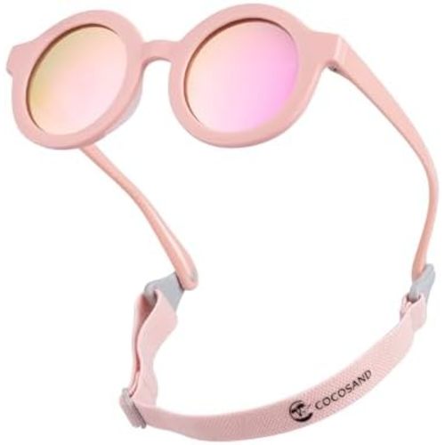 Polarized Baby Sunglasses with Strap & Soft Silicone Nose Pads