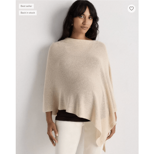 Lightweight Cotton Cashmere Nursing Shawl (in Heather Oatmeal)